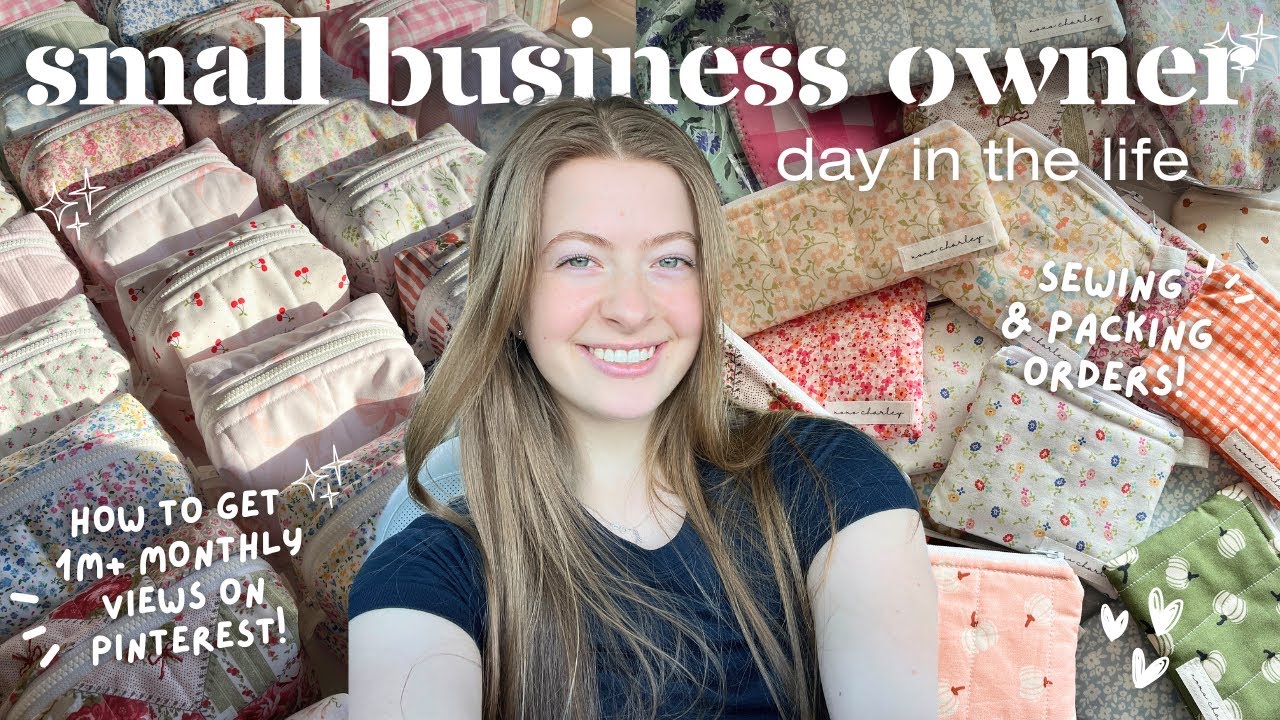 SMALL BUSINESS OWNER DAY IN THE LIFE🎀🌷✨ // how I maintain 1M+ views on Pinterest, & packing orders!