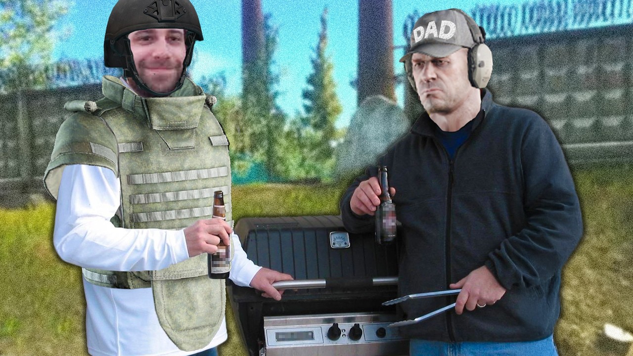 Two Uncs Throwing hands at a bbq