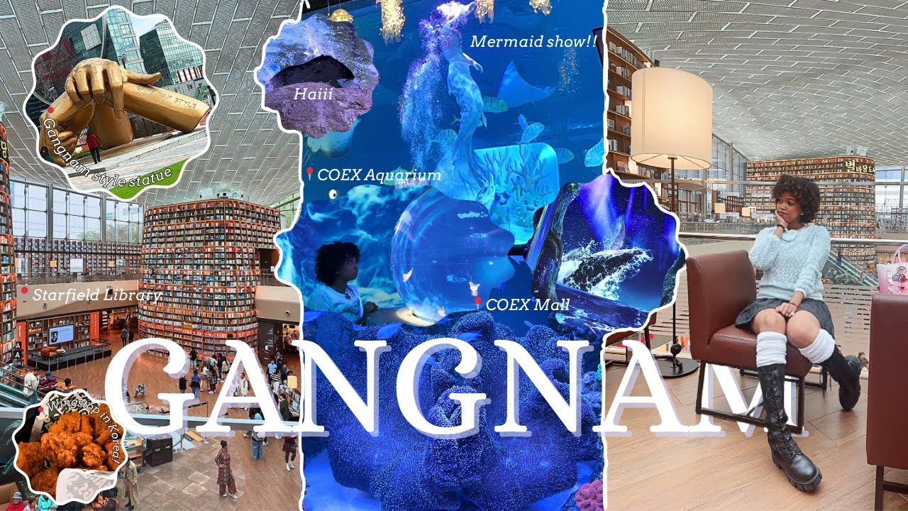 EXPLORING GANGNAM | Starfield library, COEX Aquarium, wingstop in Korea