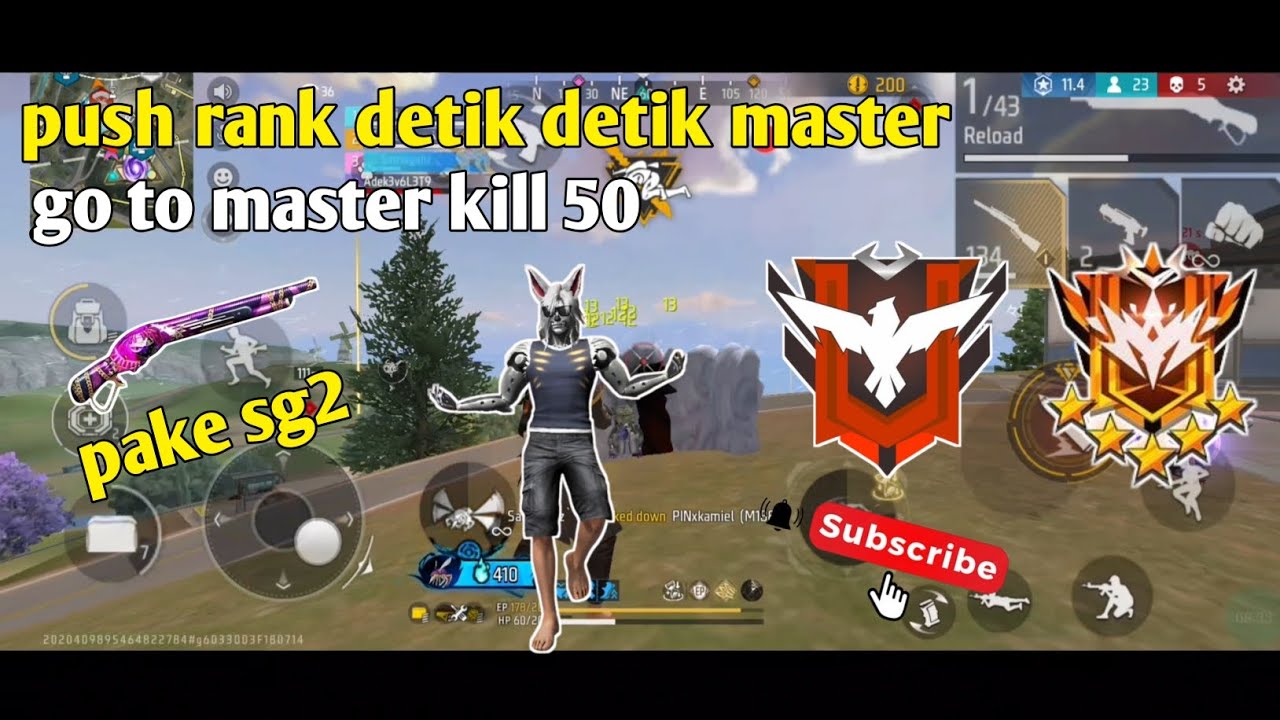 Detik detik master kuning free fire,pake sg2 langsung ngratain satu squad 