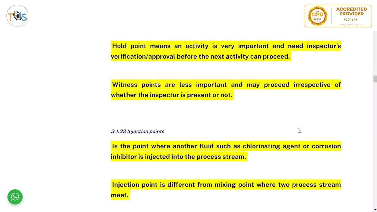 API 574 Piping Inspection Practice: Terms & Definitions