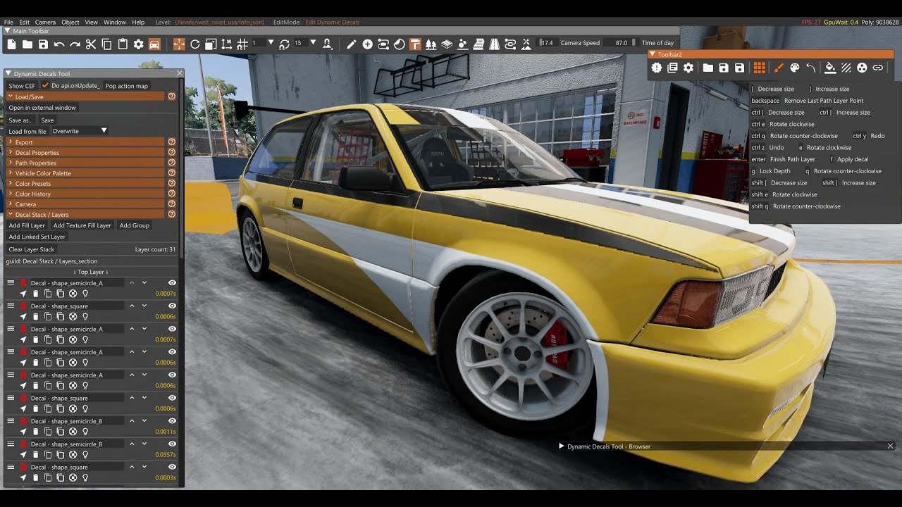 Расширенный редактор декалей в BeamNG.drive