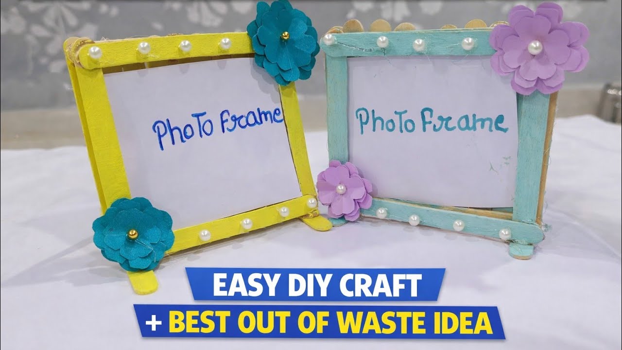 Ice Cream Stick Photo Frame Photo Frame Craft at Home | Best Out of Waste