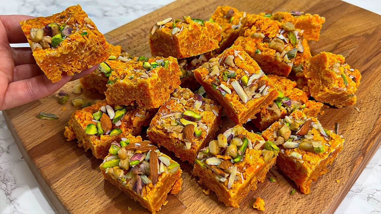 Afghan Sweets with only Carrots 😋 حلوای زردک فقط با دو مواد اصیل وطنی