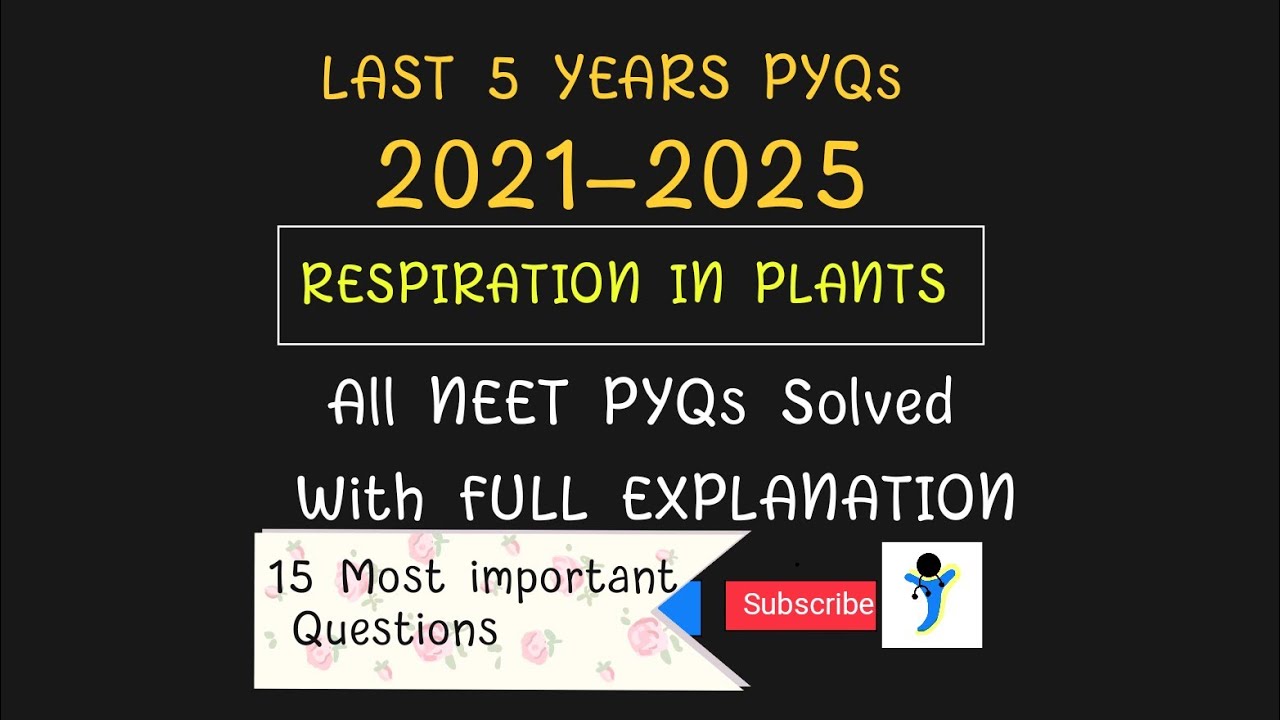 Respiration in Plants PYQs| 2021-2025 PYQs solved| Detailed Information| CONCEPTUAL CLASS| NEET 2026
