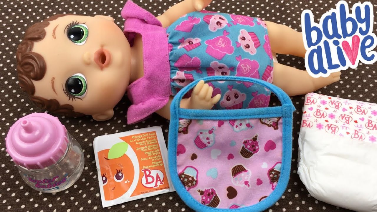 Feeding Baby Alive Lil Sips Vintage Orange Doll Juice