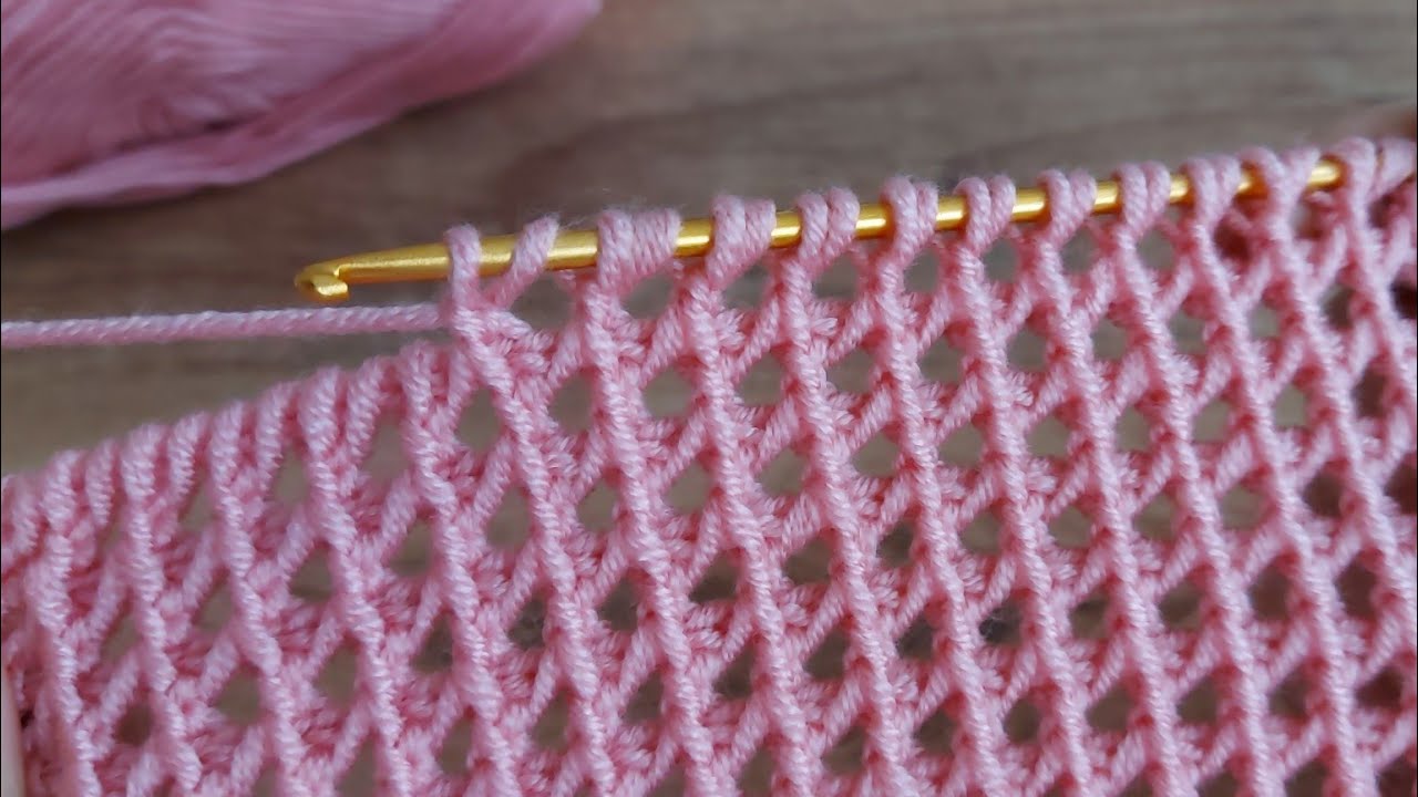 Easy Knitting Tunisian Baby Blanket - Tunus işi Çok Kolay Şal Yelek Örgü Modeli..