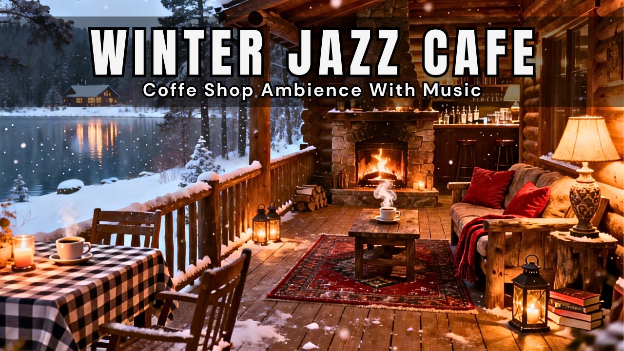 Coffee Shop with Jazz Music for Working ☕ Cozy Cafe in Snowy Winter Ambience | Focus Jazz BGM