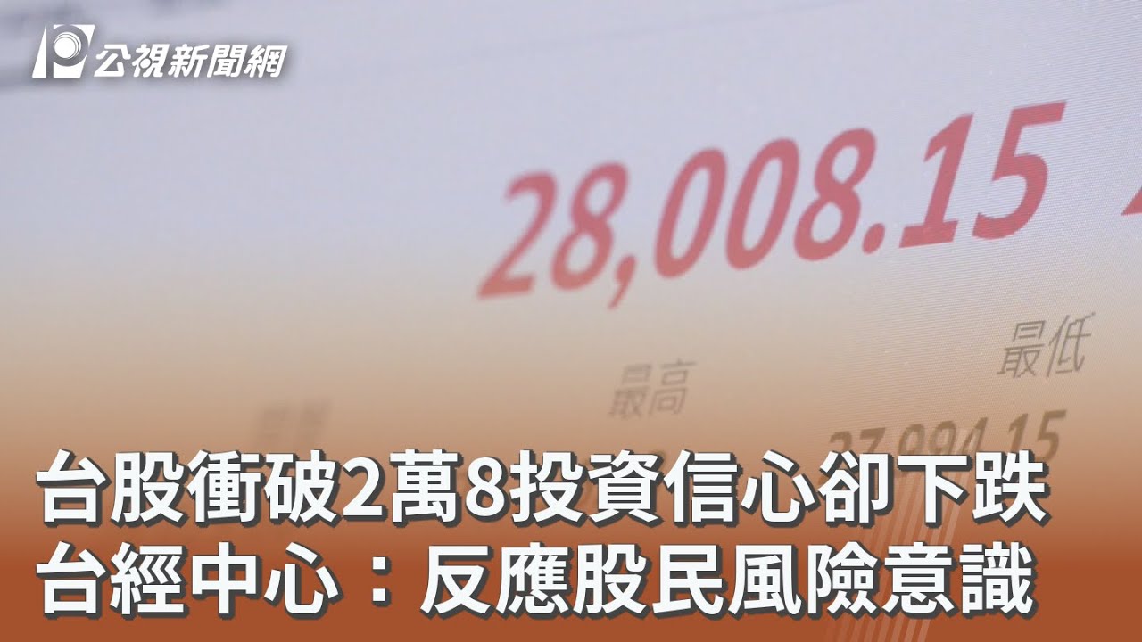 台股衝破2萬8投資信心卻下跌 台經中心：反應股民風險意識｜20251027 公視午間新聞
