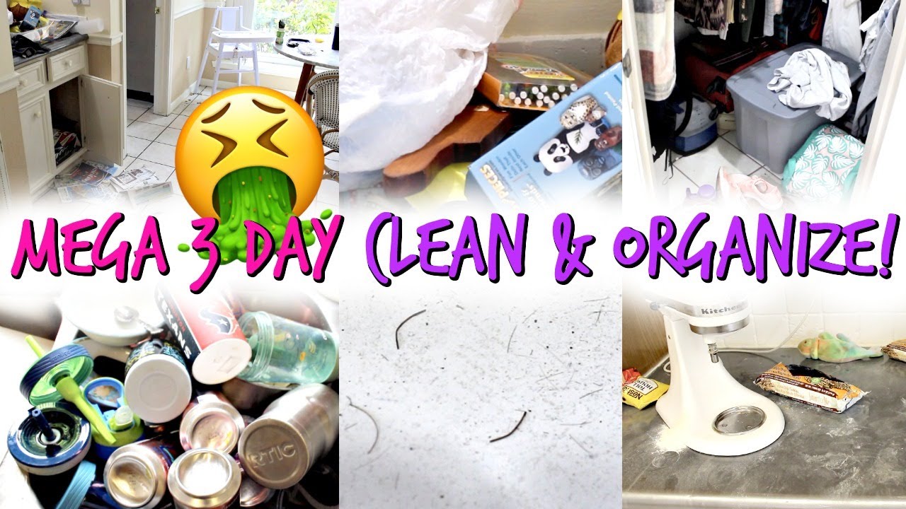 NEW! *MEGA* 3 DAY CLEAN & ORGANIZE WITH ME! EXTREME CLEANING MOTIVATION! MESSY HOUSE! SAHM
