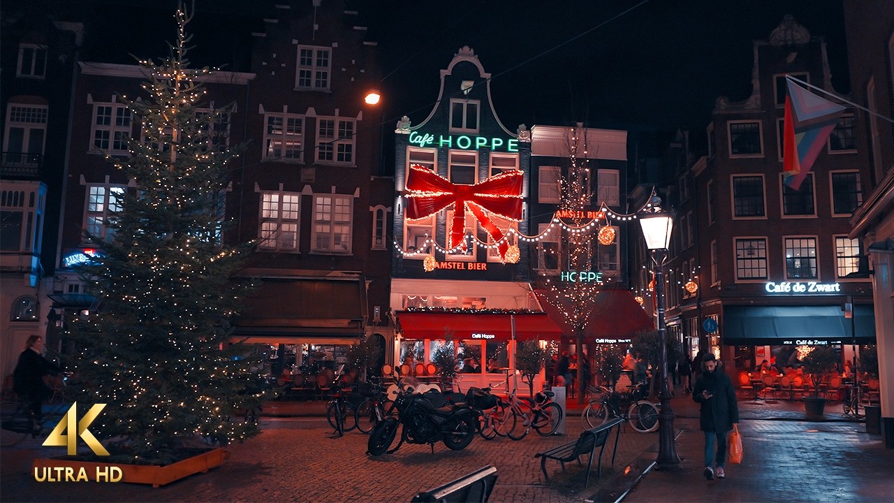 ✨🎄Amsterdam Holidays & Christmas Lights Walk • 4K