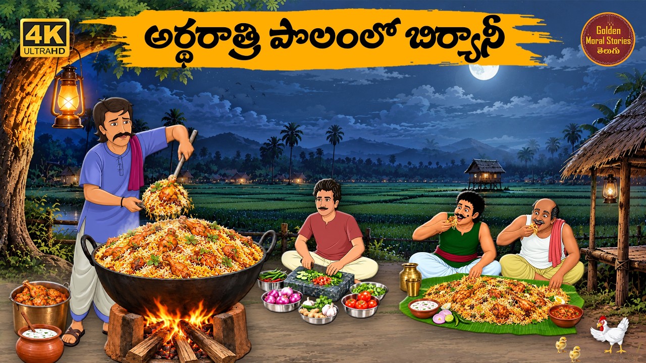 అర్థరాత్రి పొలంలో బిర్యానీ - Telugu stories -Golden Stories EP22 - Neethi Kathalu - Moral Stories