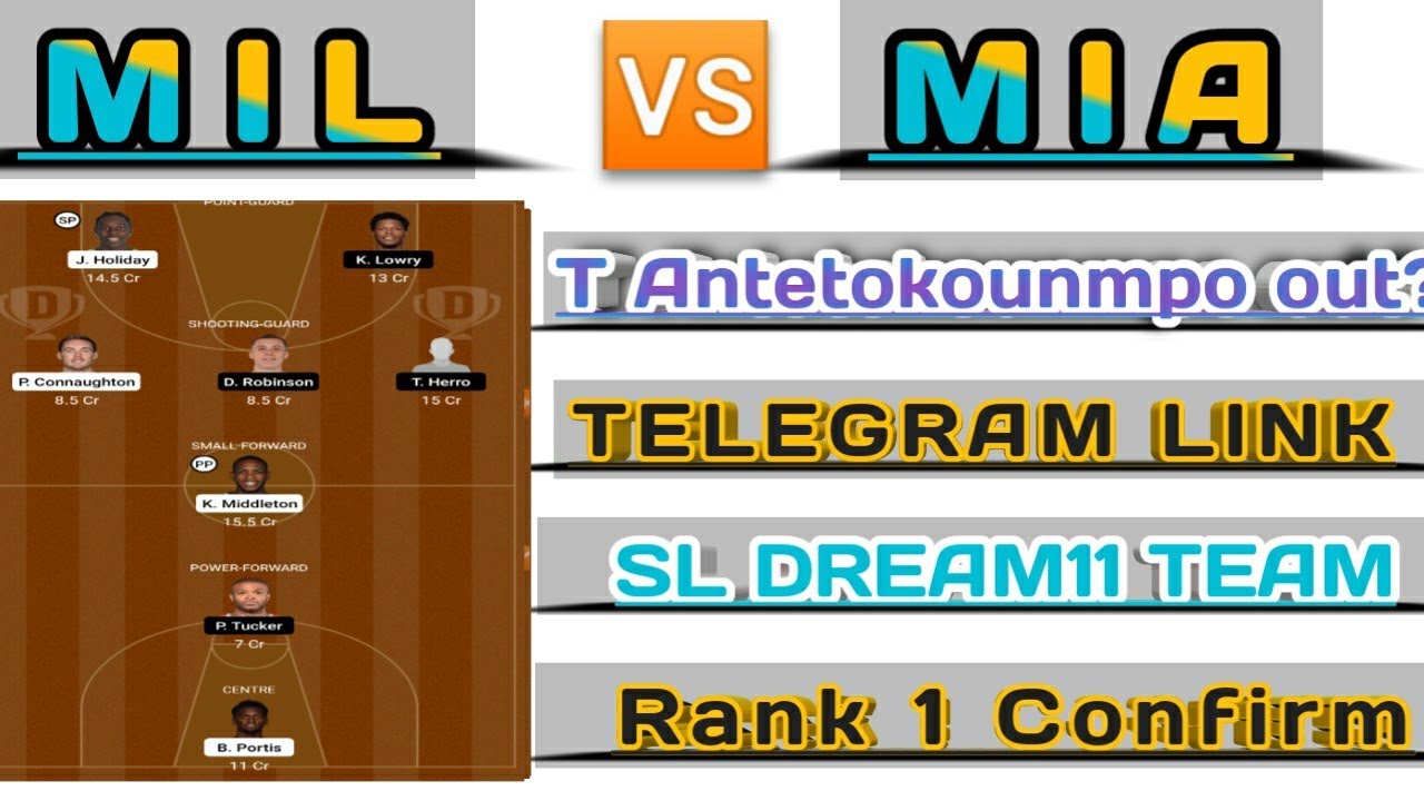MIL VS MIA DREAM11 TEAM | MIL VS MIA NBA BASKETBALL TEAM | MIL VS MIA Basketball dream prediction  |