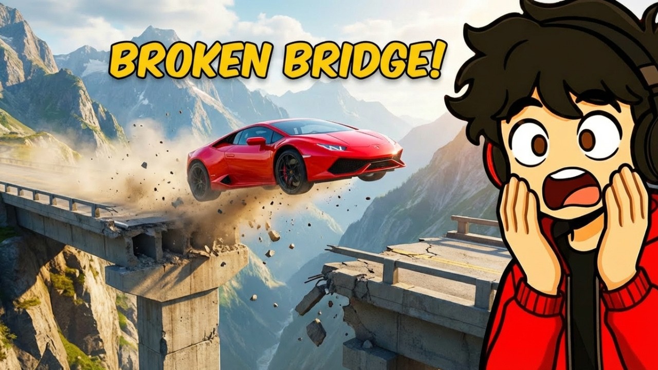 World’s Fastest Car vs Broken Bridge 💀 Impossible Jump