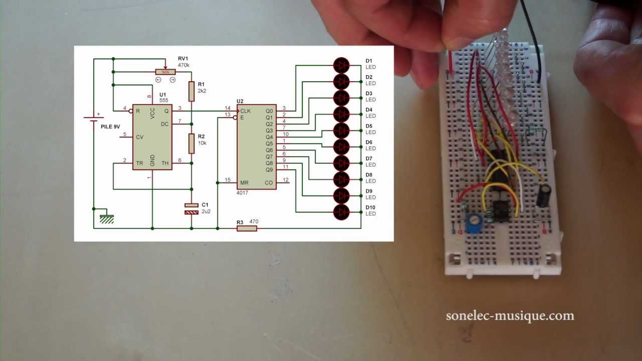 Chenillard 10 LED