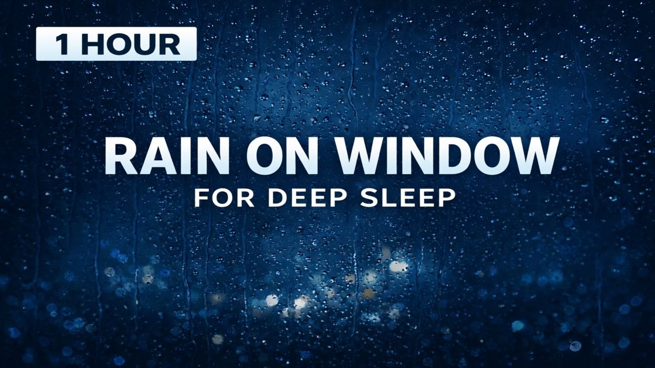 Rain on Window Sounds for Deep Sleep | 1 Hour Calm Night Rain