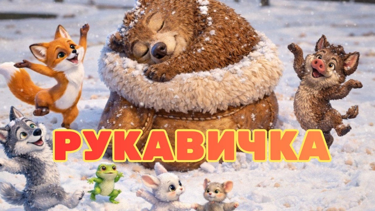 Рукавичка 🧤❄️ | Українська народна казка для дітей | Мультфільм з піснею