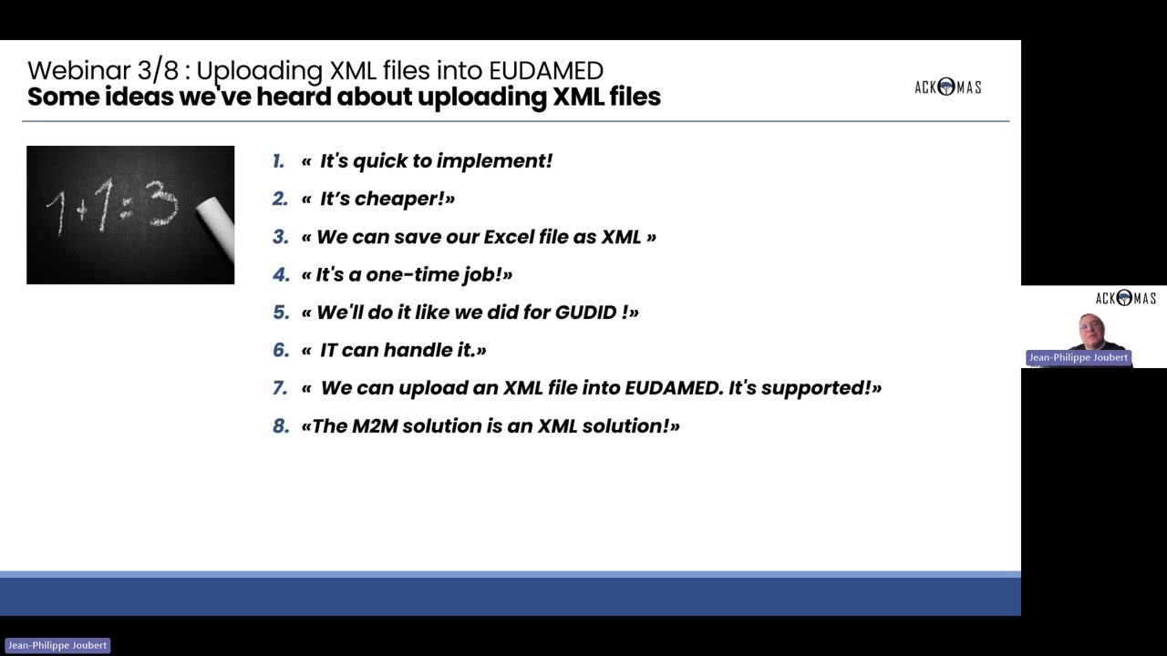 Webinar – Uploading XML Files into EUDAMED