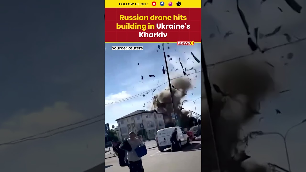 Kharkiv hit by Russian drone attack as tensions escalate in Ukraine conflict zone #shorts #ukraine