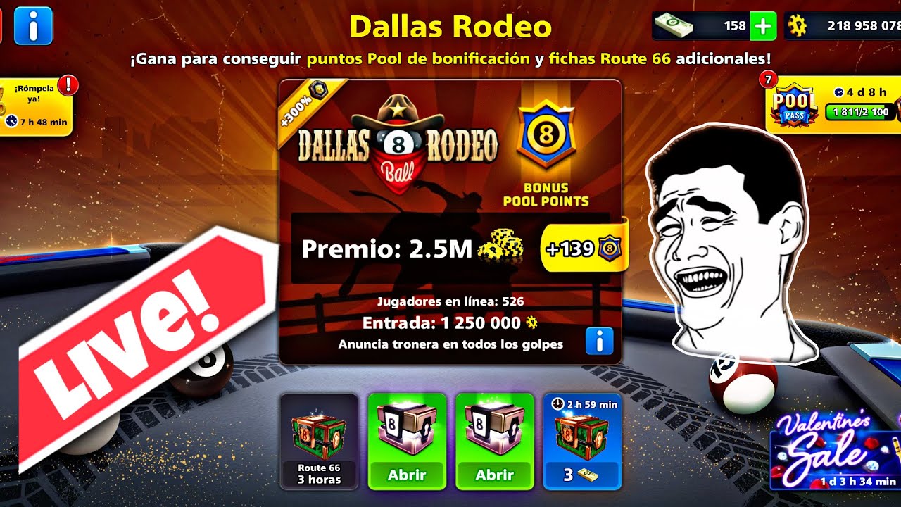 8 ball pool en vivo Dallas Rodeo New Event #live #livestream #8bp #8ballpool #ball #pool