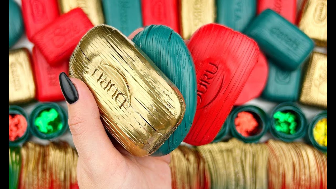 Crushing soap stripes★ASMR SOAP★Soap boxes with glitter ★