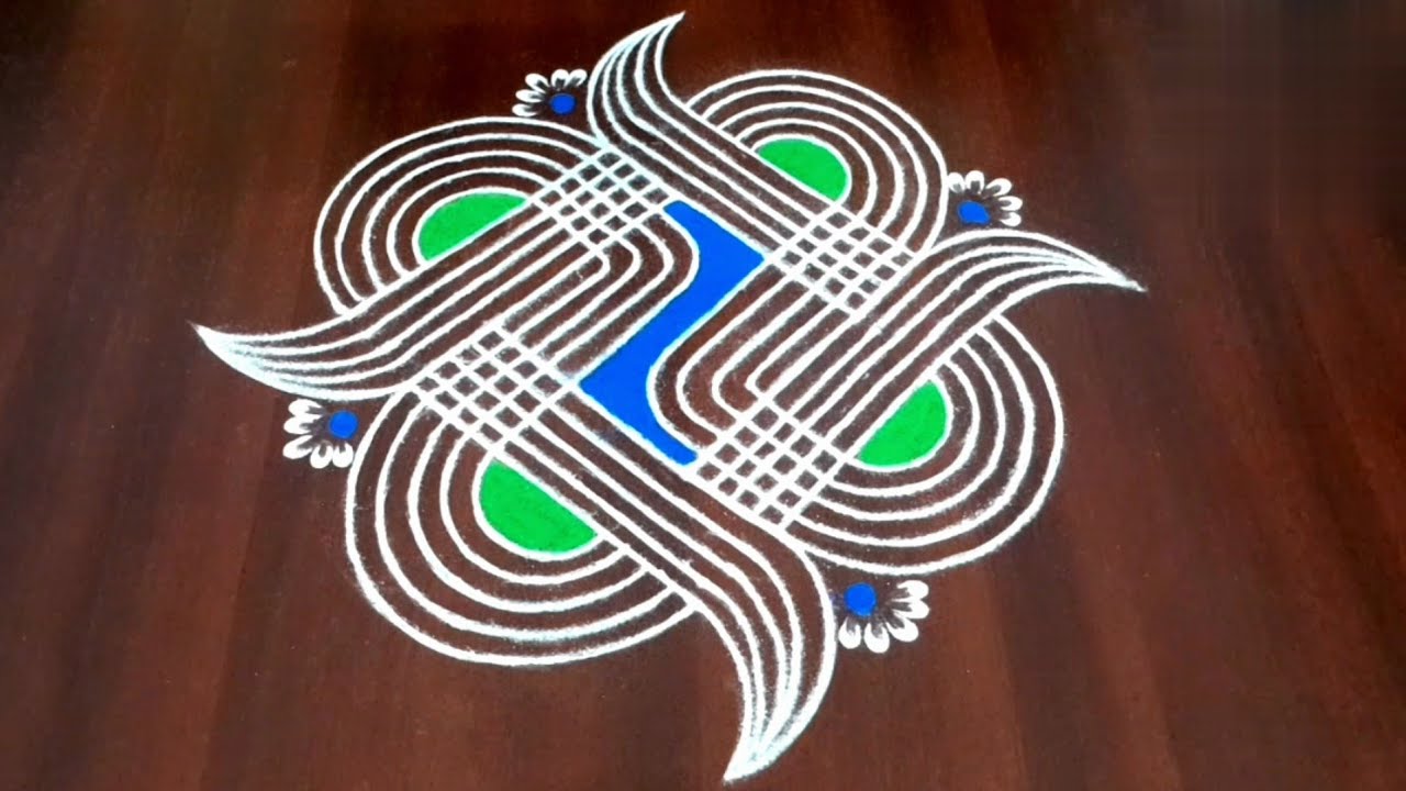 Easy cute traditional padi kolam designs # rangoli # easy rangoli # muggulu # kolam design....