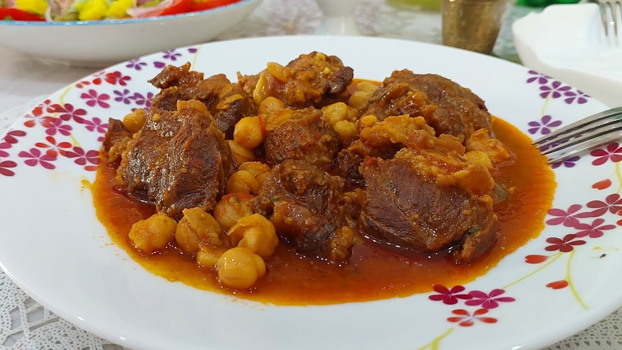 جواز شطيطحة الحناك...chtitha hnak  ou joues de veau en sauce piquante