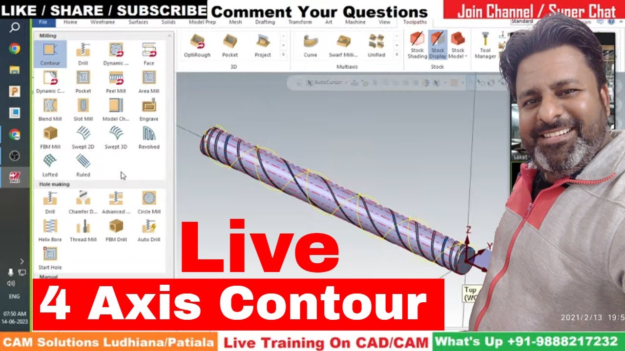 Mastercam 2022 4 Axis Contour | Mastercam 2022 4 axis Programming