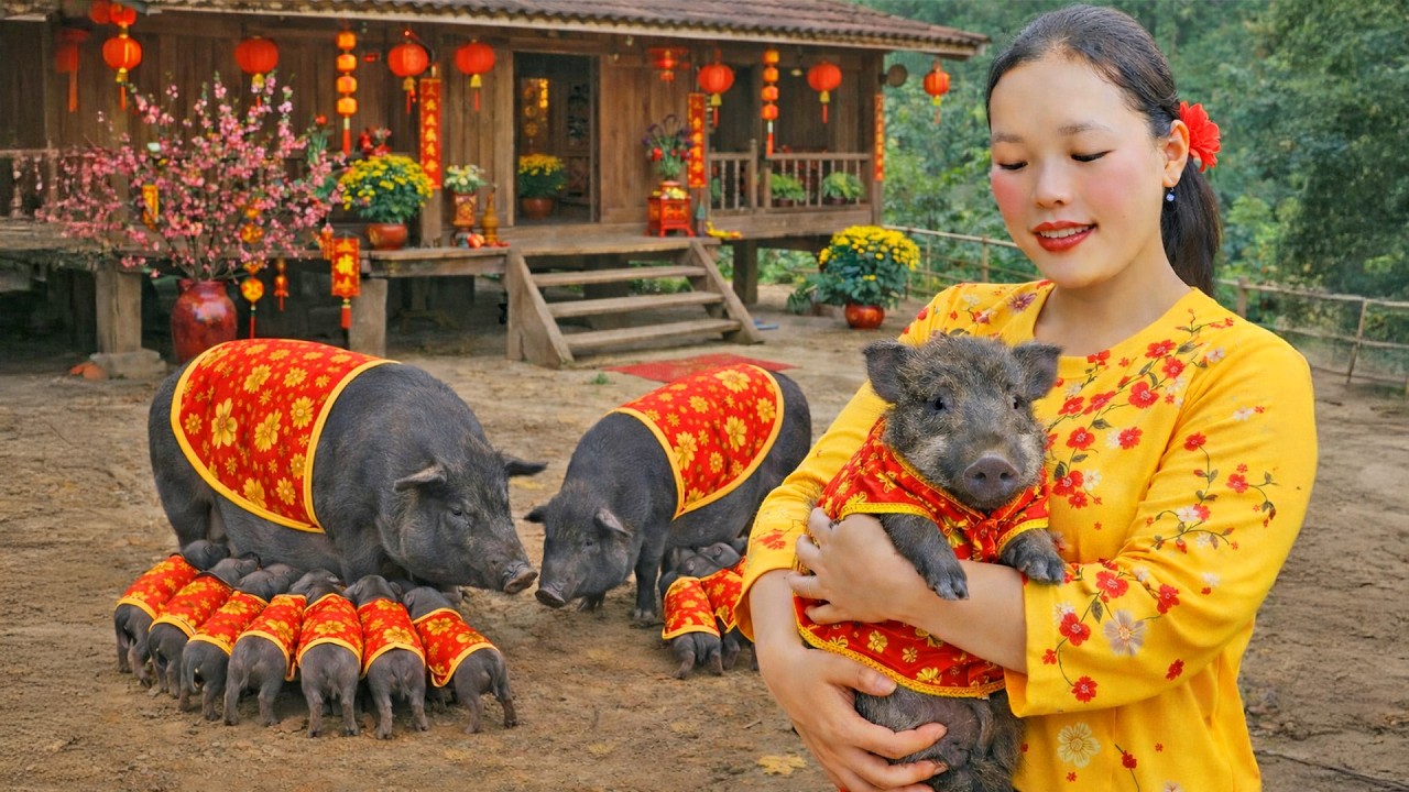 The Days Leading Up to Tet: Welcoming Newborn Piglets in Early 2026 - Country Life | Trieu Mai Huong
