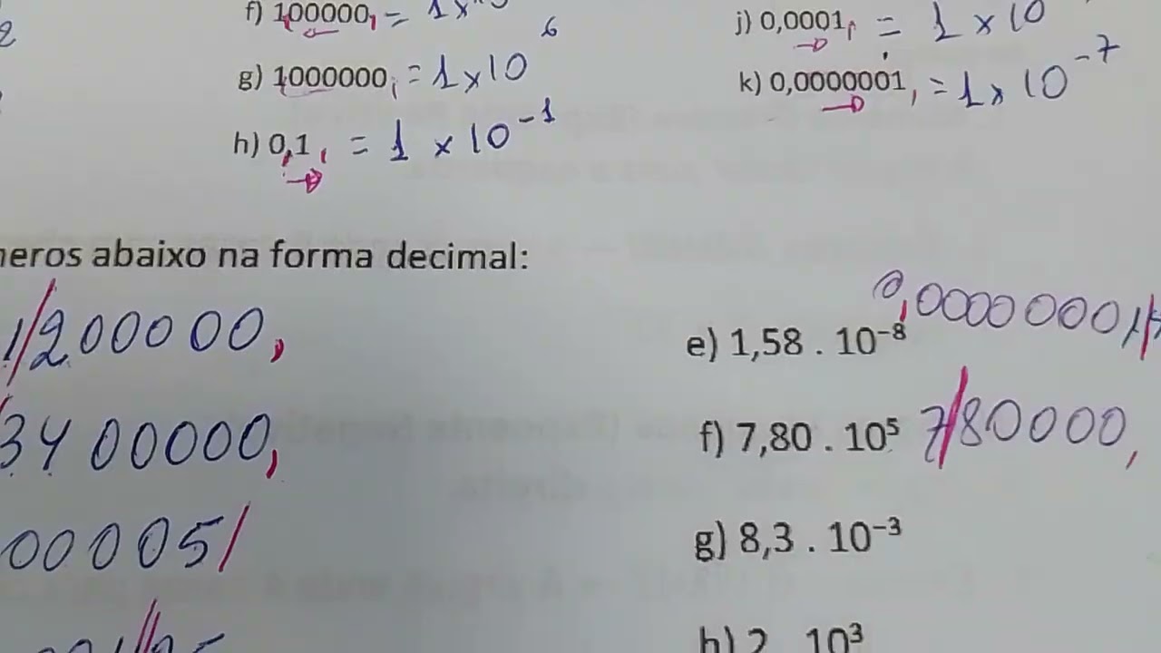Exercicios de notacao cientifica