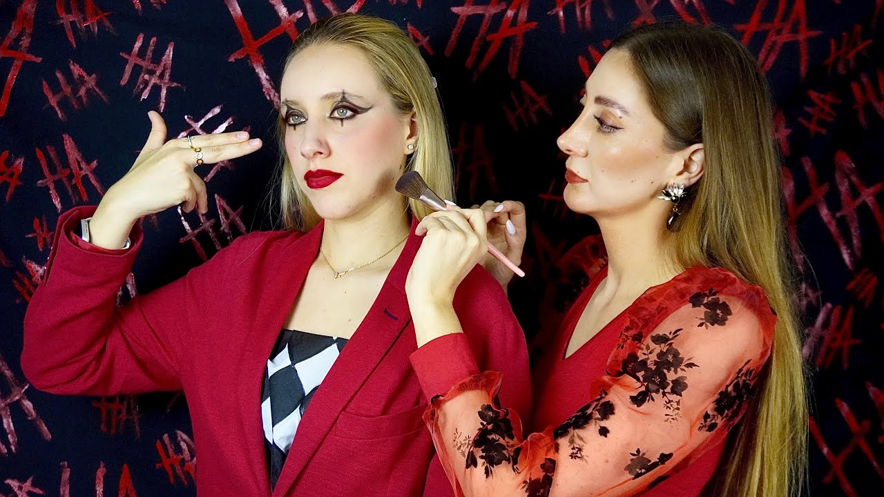 ASMR Outstanding Transformation: Harley Quinn | Hairstyling, Makeup, Styling and Finishing Touches