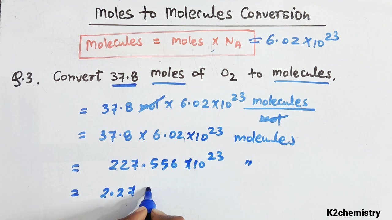 Moles to molecules conversion l how to convert moles to molecules l chemistry l