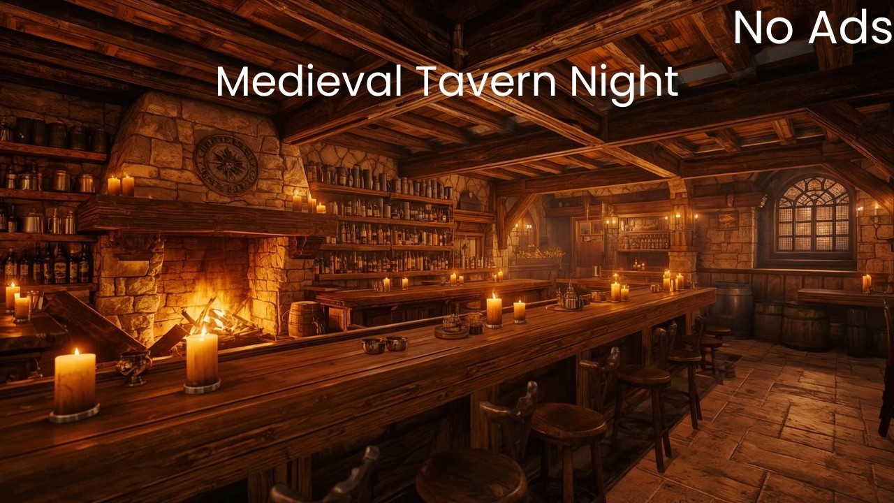 🍺 Medieval Tavern Night | Firelight & Old Songs 🔥