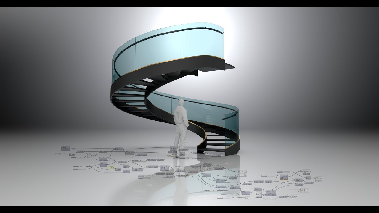 Spiral Stairs Parametric Architecture Rhino and Grasshopper Script