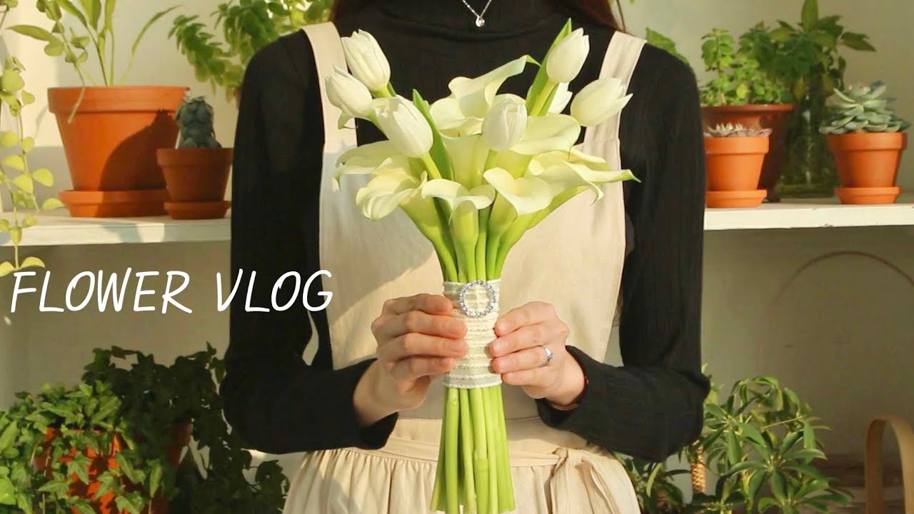 카라 튤립 믹스 부케│부케 만들기│Calla Bouquet│Making a Wedding Bouquet