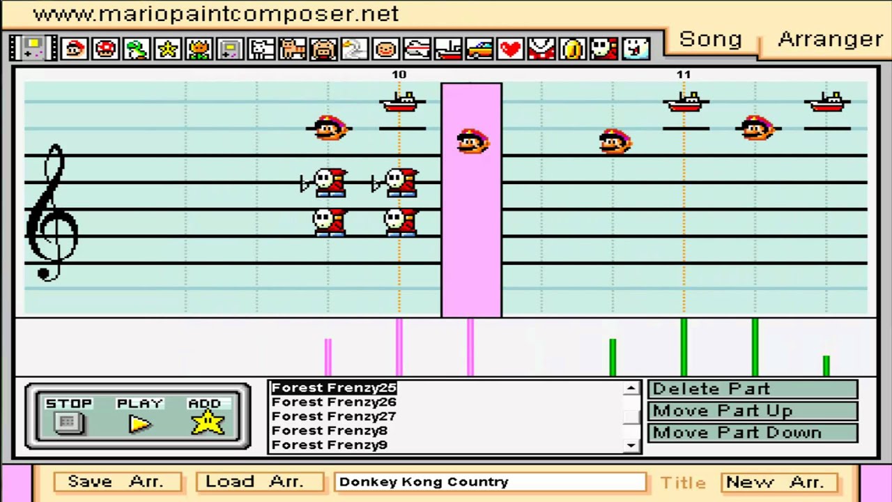 Donkey Kong Country: Forest Frenzy on Mario Paint Composer