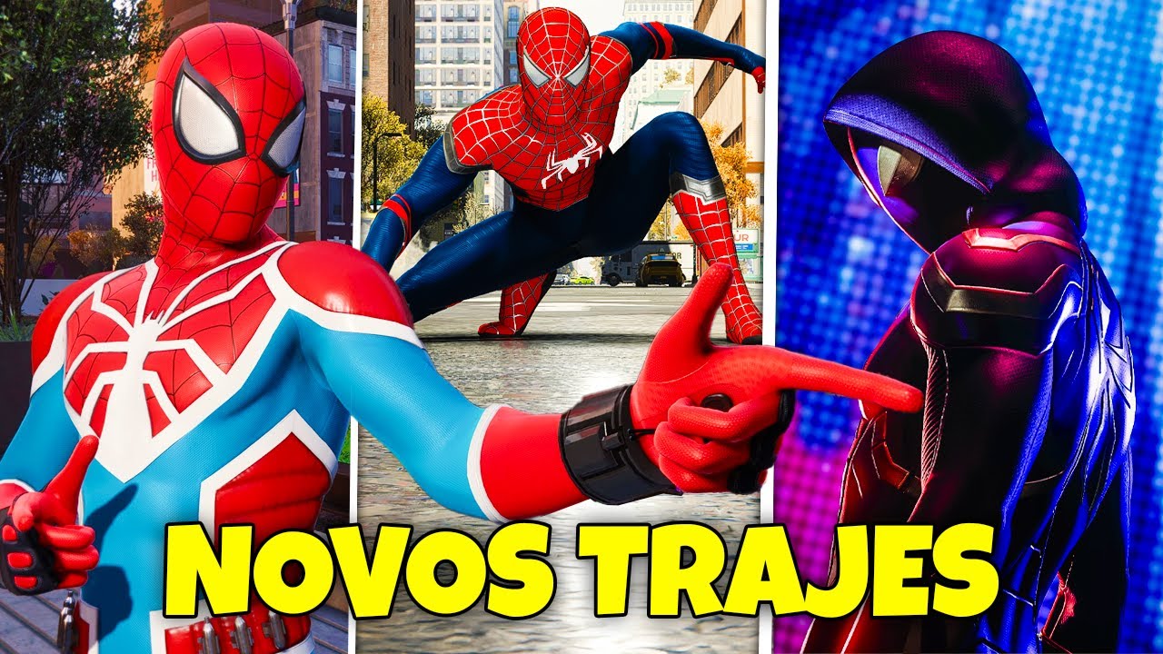 Adicionei NOVOS TRAJES no JOGO do HOMEM ARANHA
