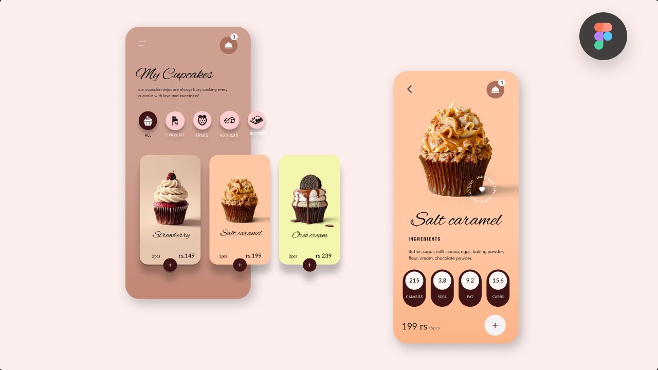 Cupcake App UI/UX Inspiration design - Baking Meets Design #uiuxdesign