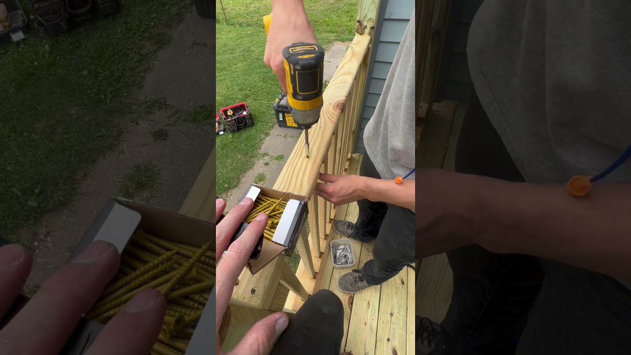 Installing wood railing #railing #wood #daily