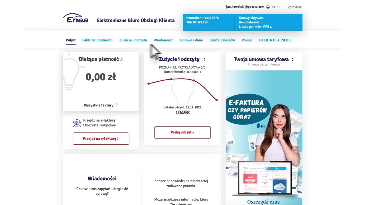 Jak aktywować e-fakturę i powiadomienia w Elektr. Biurze Obsługi Klienta? ℹ️ Poradnik #eBOK #Enea