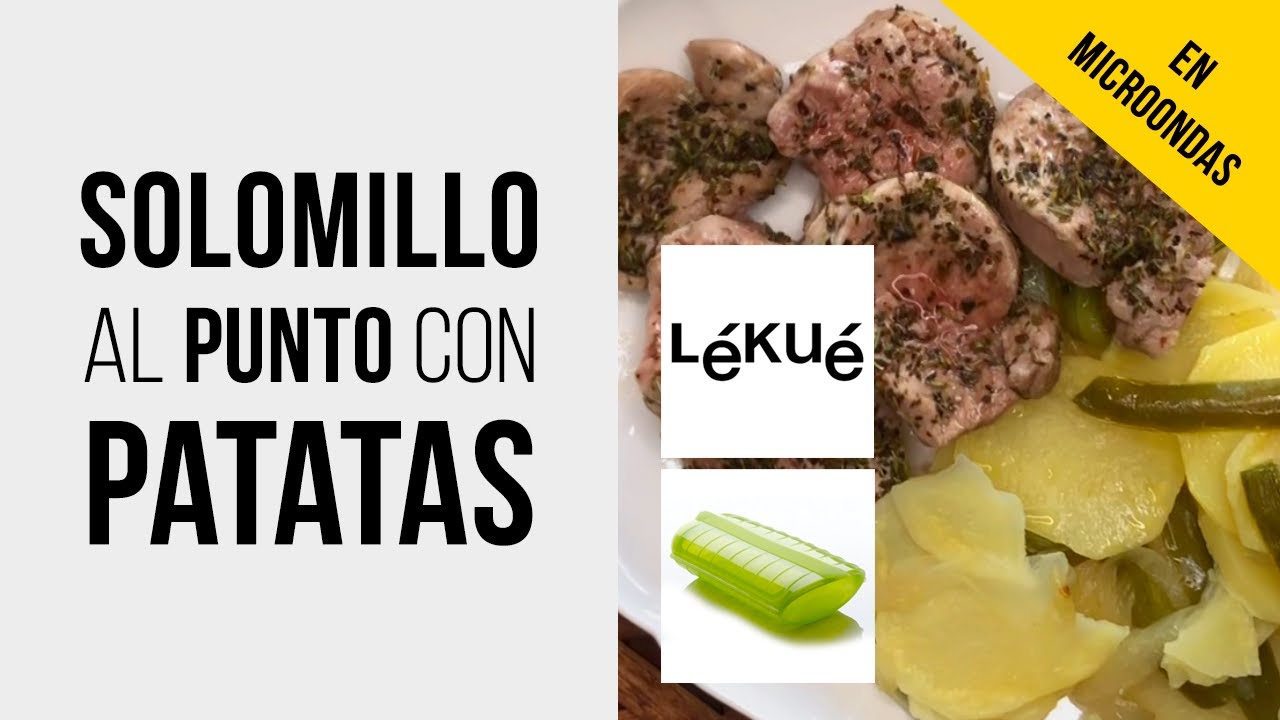 Solomillo al punto con Patatas Panaderas en Lékué al microondas +Coliflor Gratinada