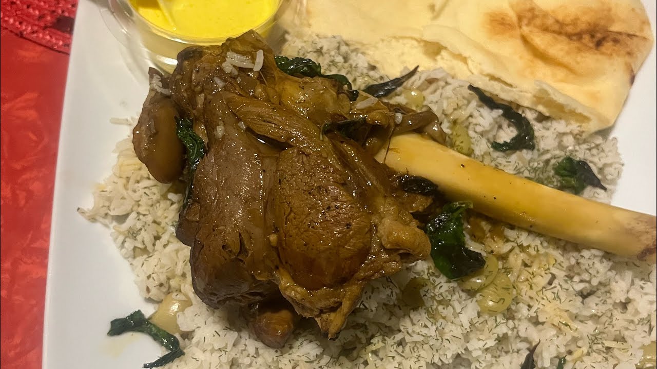 Lamb Shank with Dill Rice