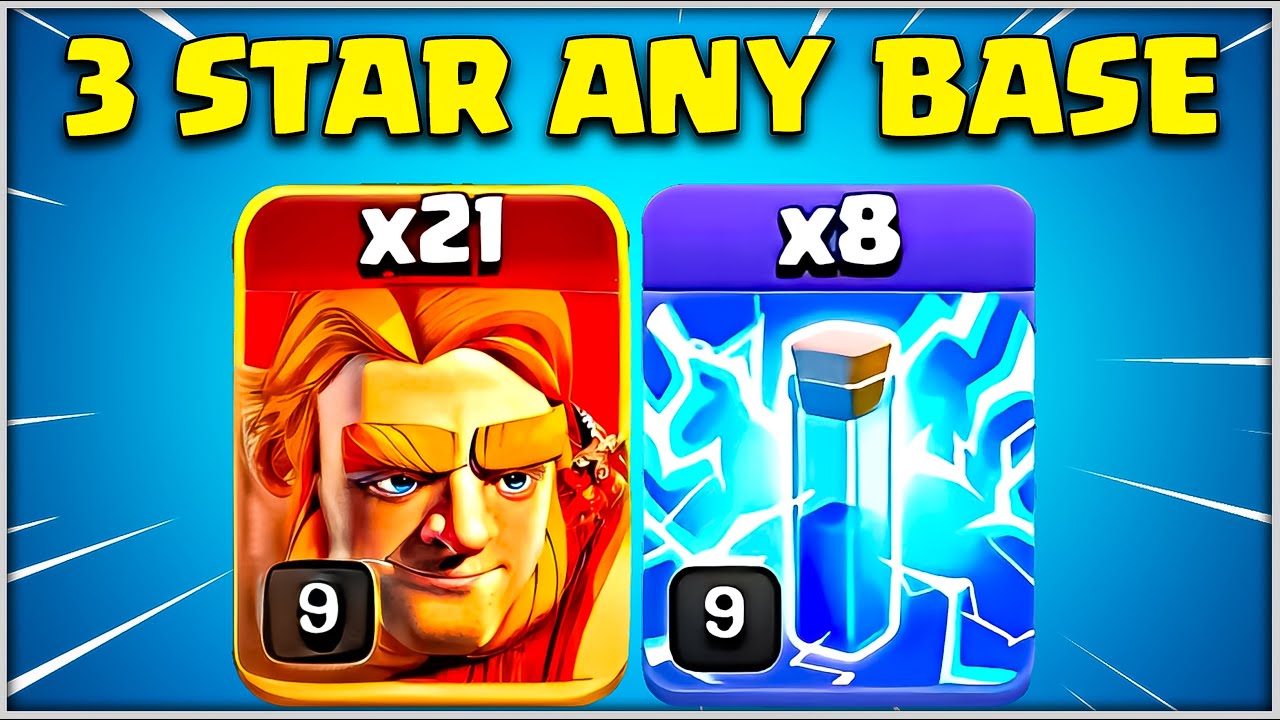 Zap Super Giant 3 Star Attack Любая военная база Th12 в Coc
