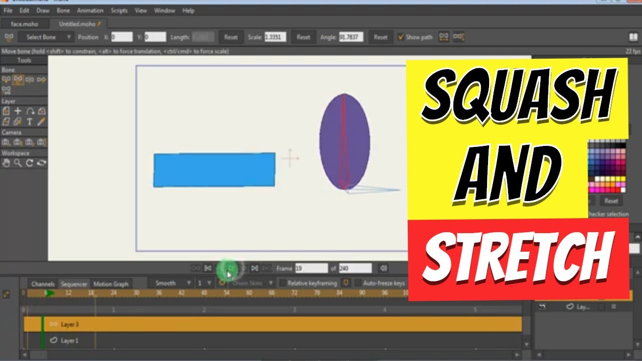 Add Squash and Stretch in MOHO - tutorial