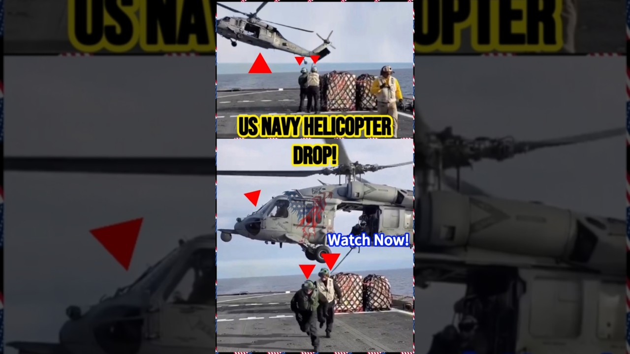 US Navy Helicopter Precision Supply Drop | Military Logistics in Action! #usnavy #usairforce #shorts