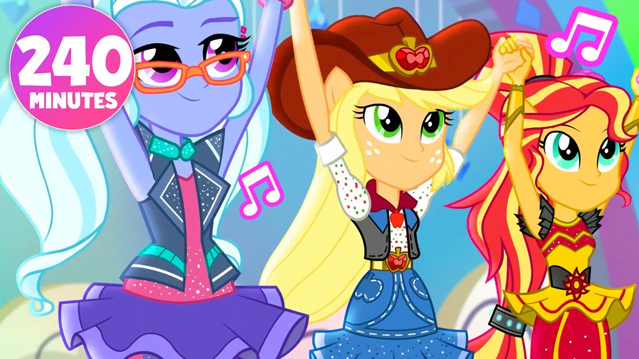 Equestria Girls aprenden una nueva rutina de bail 💃🪩 | 4 HORAS |My Little Pony en español |