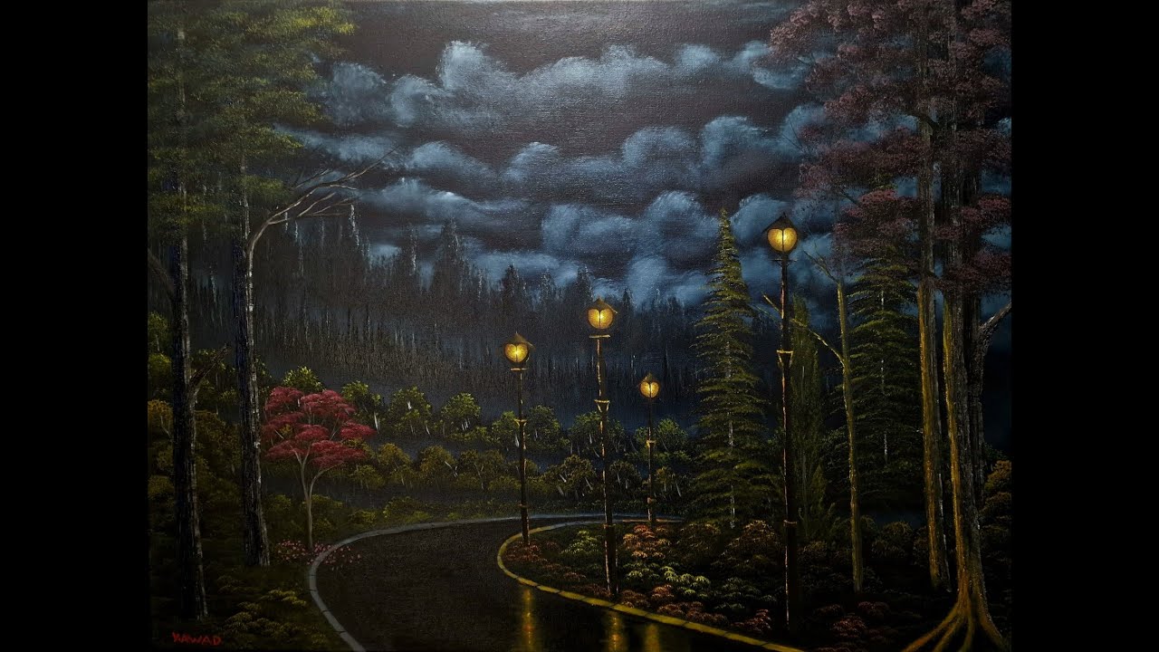 Timelapse - Schilderij - Een avondje in 't park  (1080 HD)