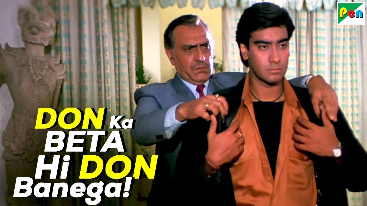Don Ka Beta Hi Don Banega - Amrish Puri, Ajay Devgn - Phool Aur Kaante Movie Best Scenes