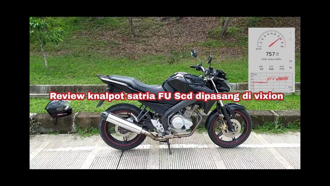 Review knalpot satria fu SCD dipasang di vixion