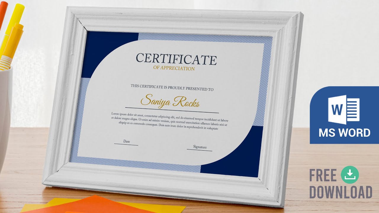 How to Create Appreciation Certificate in MS Word  ⬇ DOWNLOAD FREE